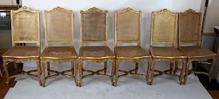 12 Regence-Style Gilt Wood Chairs