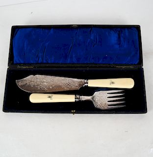 Silver-Plate Fish Set in box