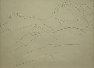 Attributed to Marsden Hartley. Pencil Drawing