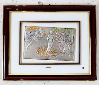 Sterling Silver Plaque Depicting Venus, Framed
