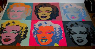 After Andy WARHOL:  "Marilyn" Set 10 Screen Prints