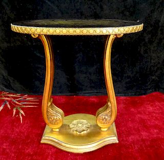 GILT OVAL  OCCASIONAL TABLE 