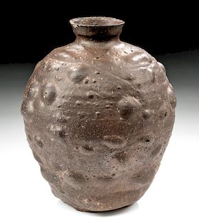 Korean Koryo Dynasty Ash Glazed Pottery Vase w/ TL