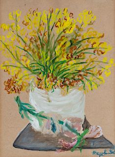 Antonietta Raphaël Mafai (Kaunas 1895-Roma 1975)  - Yellow flowers in a vase