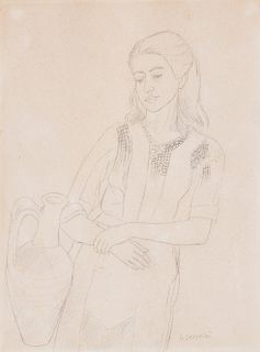 Gino Severini (Cortona 1883-Parigi 1966)  - Portrait of a sicilian lady, 1945