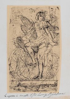 Luigi Bartolini (Cupramontana 1892-Roma 1963)  - Lady on a bicycle, 1939
