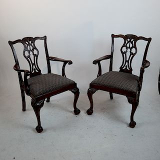 Pair Georgian-Style Arm Chairs