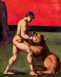 Pompeo Borra (Milano 1898-1973)  - The fighter, 1935