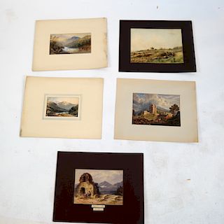 Group of Five 19th C. British Watercolors