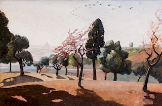 Virgilio Guidi (Roma 1891-Venezia 1984)  - Spring in Villa Borghese