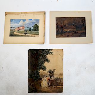 Three 19th C. Watercolors/Gouaches