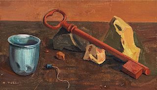 Mario Tozzi (Fossombrone 1895-Saint-Jean-du-Gard 1979)  - Still life with key, 1938