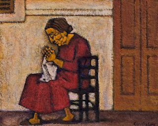 Domenico Cantatore (Ruvo di Puglia 1906-Parigi 1998)  - Sitting woman