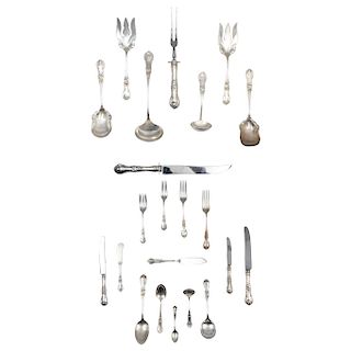 CUTLERY SET. MEXICO, 20TH CENTURY. Sterling 0.925 Silver. Marked PESA. 8,218.5 g aproximately.