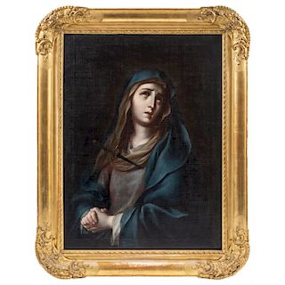 ANDRÉS LÓPEZ (MEXICO, ACTIVE FROM 1763 TO 1811). MATER DOLOROSA. Oil on canvas. Signed and dated: "Andres Lopez fecit a: 1782". 32 x 23.5 in