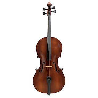 CELLO. CZECH REPUBLIC, 21TH CENTURY. Copy of the model STRADIVARIUS. Brand STRUNAL. Wooden with fingerboard, pegs and tailpiece.