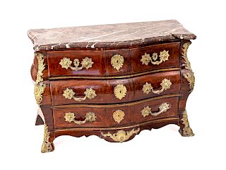 A Louis XV Gilt-Bronze Mounted, Tulipwood and Kingwood, Marble Top Commode
Height 35 x width 53 x depth 26 inches.