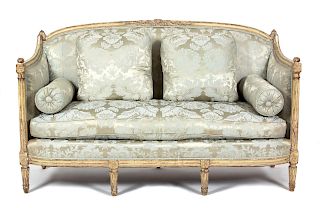 A Louis XVI Style Sofa
Height 37 x width 66 x depth 28 1/4 inches.