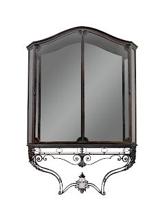 A French Belle Époque Ironwork Vitrine CabinetHeight 102 x width 72 x depth 12 inches.