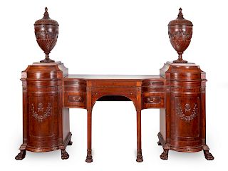 A George III Style Mahogany Sideboard
Height 77 x width 98 x depth 22 inches.