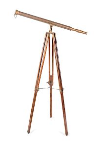 An English Brass Telescope Mounted on Tripod
Height to mount 60 inches.