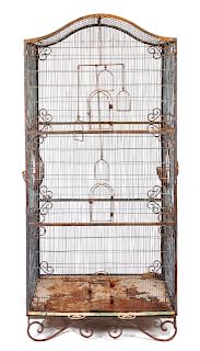 A Cast Iron Birdcage 
Height 78 1/2 x width 40 x depth 24 inches. 