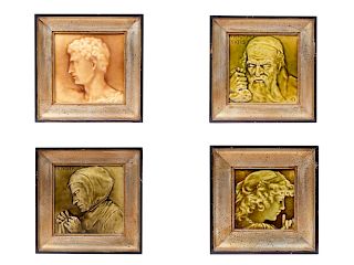 A Group of Four American Framed Tiles
Largest framed 8 1/2 x 8 1/2 inches.