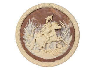 An Incolay Cameo Wall Plaque
Diameter 18 3/4 inches.