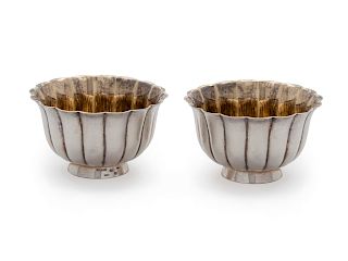 A Pair of Italian Silver Fluted Nut Bowls
Height 1 5/8 x diameter 2 3/4 inches.