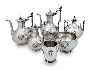 An American Silver Neoclassical Style Tea Set
Height of tallest 10 3/4 inches.