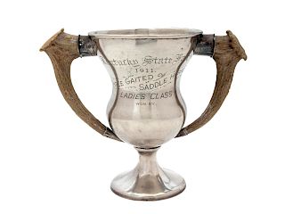 An American Silver and Antler Mounted Trophy
Height 10 inches.