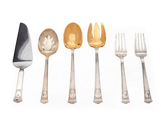 A Set of Six American Silver Serving Items
Length of largest 10 1/8 inches.