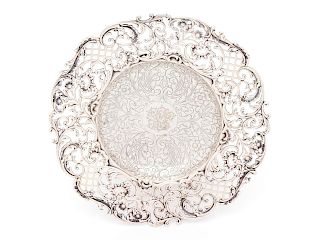 An American Silver Footed Dish
Height 3 1/4 x diameter 9 1/4 inches.
