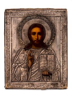 A Russian Icon of Christ Pantocrator
7 x 9 inches. 