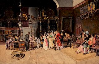 After Mariano Fortuny Y Carbo
(Italian, 1838-1874)
Study of The Spanish Wedding (La Vicaria), circa 1870