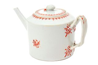 A Chinese Export Porcelain Teapot
Height 5 1/2 inches.
