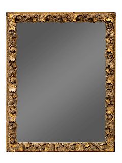 A Gilt Gesso Acanthus Framed Mirror
Height 36 x width 30 inches.