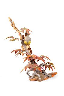 A Boehm Porcelain Marsh Harrier with Waterlillies
Height 26 1/2 inches.
