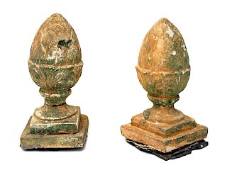 A Pair of Poured Stone Garden Statuary 
Height 16 inches.