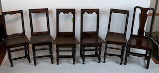 Six Continental Oak Side Chairs