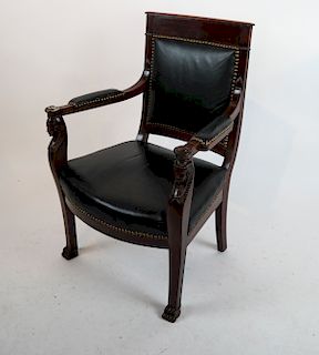 Empire-Style Sphinx Motif Arm Chair