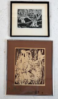 FEDER, J. BERNSTEIN: Two Woodblock Prints