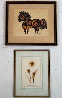 Dried Botanical Specimen and A Pony Print