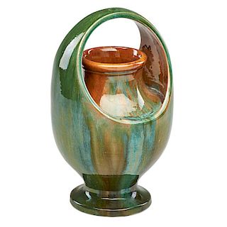 W.J. WALLEY Basket with drip glaze