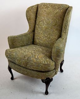 Queen Anne-Style Wing Chair, Fortuni Fabric