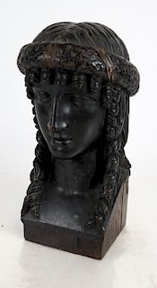 Wood Sculpture: Bust of a Woman