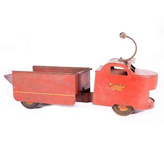 Vintage toy dump truck.