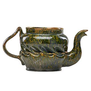 GEORGE OHR Fine teapot, speckled glaze