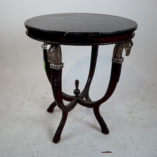 Horse-Form Bouillotte Table, Black Marble
