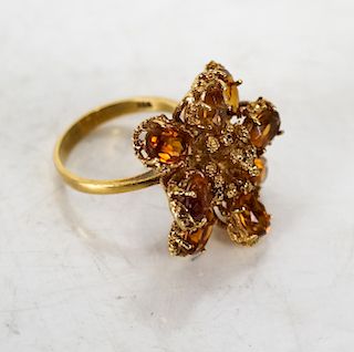 18k Gold and Citrine Ring